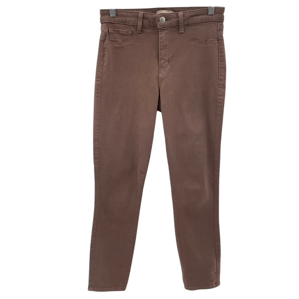 L’AGENCE MARGOT SKINNY HIGH RISE SKINNY PANTS JEANS IN PINE BARK BROWN SIZE 27